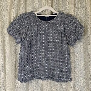 Hayden Girl Waffle Textured Puff Sleeve‎ Top